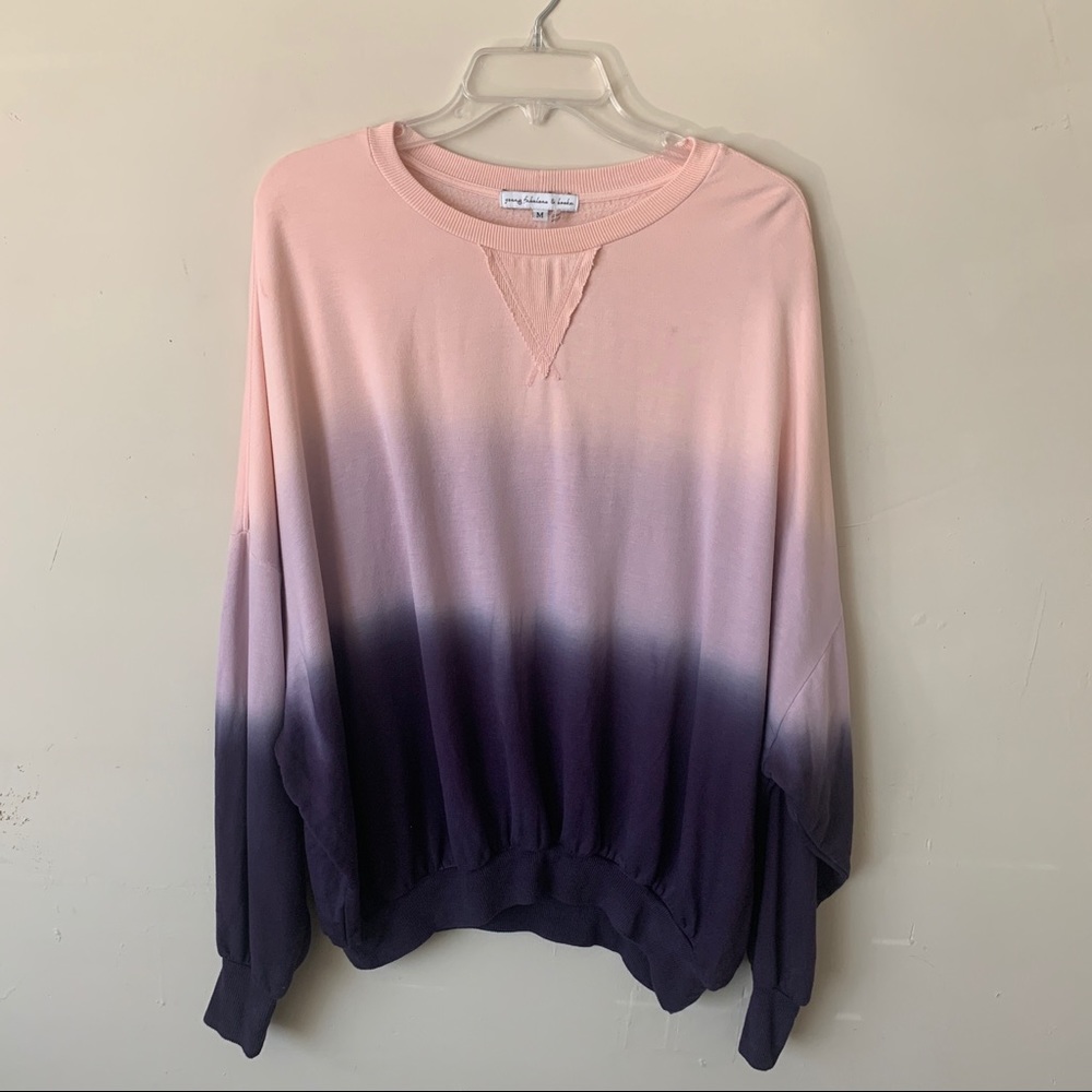 Young Fabulous & Broke Ombre Slouchy Crew Neck Sweater size M